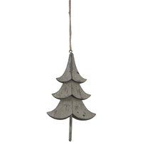 Hill Interiors Metal Pine Tree Christmas Hanging Decoration / 17cm x 2cm x 9cm G