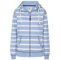Lazy Jacks Womens/Ladies Striped Full Zip HoodieM Sky  LJ340