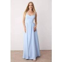 WOVCOR Women's Strappy Bow Back A-Line Maxi Evening Dress in Blue | Size: 14