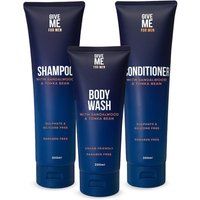 Give Me Mens Shower Set - Shampoo Conditioner & Body Wash - Sandalwood & Tonka Bean in Blue | Size: 3