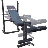 HXGN Folding Barbell Weight Bench Adjustable Flat Incline Gym with Leg Developer