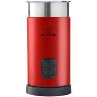 MisterChef Large Fast 550W Automatic Milk Frother, Hot & Cold Milk Functionality, 240ml Milk Heating / 115ml Milk Frothing, 4 Functions - Silent Operation Red with 2 Year Warranty