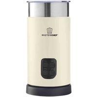 MisterChef Large Fast 550W Automatic Milk Frother, Hot & Cold Milk Functionality, 240ml Milk Heating / 115ml Milk Frothing, 4 Functions - Silent Operation Cream with 2 Year Warranty
