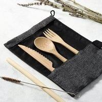 Bamboo Cutlery Set (Green bag)
