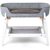 Pup & Kit Petnest & Bedside Stand - White Stand/Grey Mattress, White