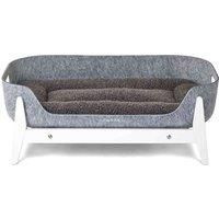 Pup & Kit Petnest & Raised Stand - White Stand/Grey Mattress, White