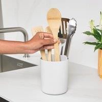 ReBorn - Recycled Utensil Holder - Kitchen Organiser - Two Sections Keeping Utensils Upright, Organised and Tidy - Easy Cleaning - Dishwasher Safe - Made in Britain (Grey)