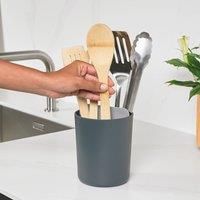 ReBorn - Recycled Utensil Holder - Kitchen Organiser - Two Sections Keeping Utensils Upright, Organised and Tidy - Easy Cleaning - Dishwasher Safe - Made in Britain (Stone)