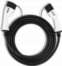 Cord EV Charging Cable Type 2 Single Phase Cable 230V 7.4kW, Black & White