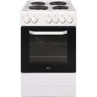 Solt ASCC50W 50cm Single Oven Electric Cooker in White with Solid Plat