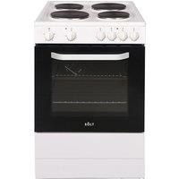 Solt ASCC60W 60cm Single Oven Electric Cooker in White with Solid Plat