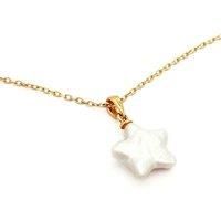 LENAE Women's Clio Star Pearl Pendant Necklace - Gold Vermeil