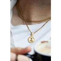 Outrage London Men's Gold St Micheals Pendant Necklace | Size: 24 inches