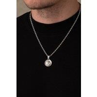Outrage London Men's Silver St Christopher Pendant | Size: 24 inches
