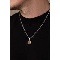 Outrage London Men's Men's Silver Tiger Eye Pendant Necklace | Size: 22 inches