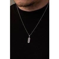 Outrage London Men's Men's Silver Lapis Lazuli Pendant Necklace | Size: 20 inches