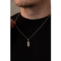 Outrage London Men's 18K Gold Malachite Stone Pendant Necklace | Size: 20 inches
