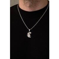 Outrage London Men's Men's Silver Irregular Zeus Pendant Necklace | Size: 24 inches