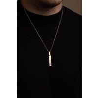 Outrage London Men's Gold 4-Sided Engravable Pendant Necklace | Size: 20 inches