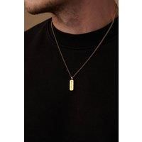 Outrage London Men's Mini 18K Gold Bar Pendant Necklace | Size: 24 inches