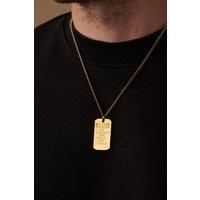 Outrage London Men's 18K Gold Dog Tag Pendant Necklace | Size: 24 inches