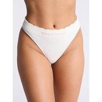 Boux Avenue Scallop Ribbed Thong - Stone