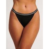 Boux Avenue Capri Tanga Brazilian Briefs - Black