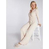 Boux Avenue Super Soft Wide Leg Pant - Oatmeal