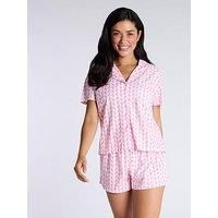 Boux Avenue Hearts Fleece Shortie In A Bag - Pink