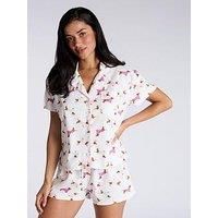 Boux Avenue Dog Sleeve Shortie In A Bag - Ivory Mix