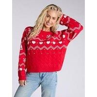 Boux Avenue Knitted Jumper Fairisle Women's Sweatshirt Ladies Christmas Sweater