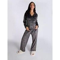 Boux Avenue Pyjama Set Women's Foil Star and Moon Velour PJ Ladies Nightwear