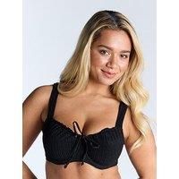 Boux Avenue Amalfi Texture Bikini Top - Black