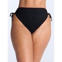 Boux Avenue Amalfi Texture Ruched High Waist Bikini Briefs - Black