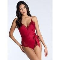 Boux Avenue Valentina Lace & Satin Teddy - Dark Red