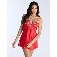Boux Avenue Women's Chemise Amore Satin Adjustable Strap Short Length Nightwear