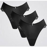 Boux Avenue Stella Mf 3 Pack Thong - Black