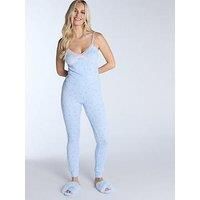 Boux Avenue Rib Mono Heart Cami & Pant Set - Ivory Mix