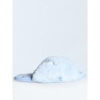Boux Avenue Slider Slippers Women's Soft Faux Fur Comfy Cross Band House Shoes
