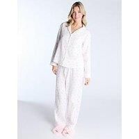 Boux Avenue Cotton Floral Ss Revere & Short Set - Ivory Mix