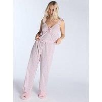 Boux Avenue Cotton Broderie Cami & Pant Set - Pink Mix