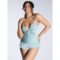 Boux Avenue Elphine Satin Cami & Short Pyjama Set - Sea Green
