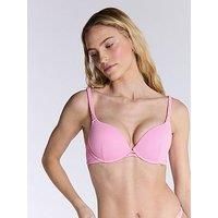 Boux Avenue Mirano Textured Super Push-Up Bikini Top - Pink