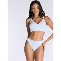 Boux Avenue Bow Embroidered Thong - Dove