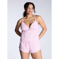 Boux Avenue Broderie Cami & Short Pyjama Set - Pink - Pink