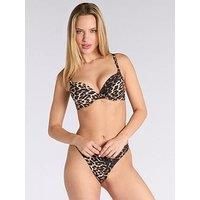 Boux Avenue Boux Avenue Pantera Double Boost Bikini Top - Black Mix