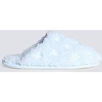 Boux Avenue Bow Embroidered Slipper Mule - Powder Blue