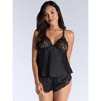 Boux Avenue Rina Bow Lace Cami & Short Set - Black
