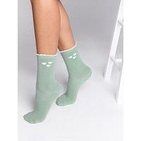 Boux Avenue Boux Avenue Heart Print Pack Of 2 Ankle Socks - Pistachio