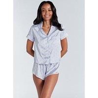 Boux Avenue Ditsy Floral Short Sleeve Revere Set - Blue Mix